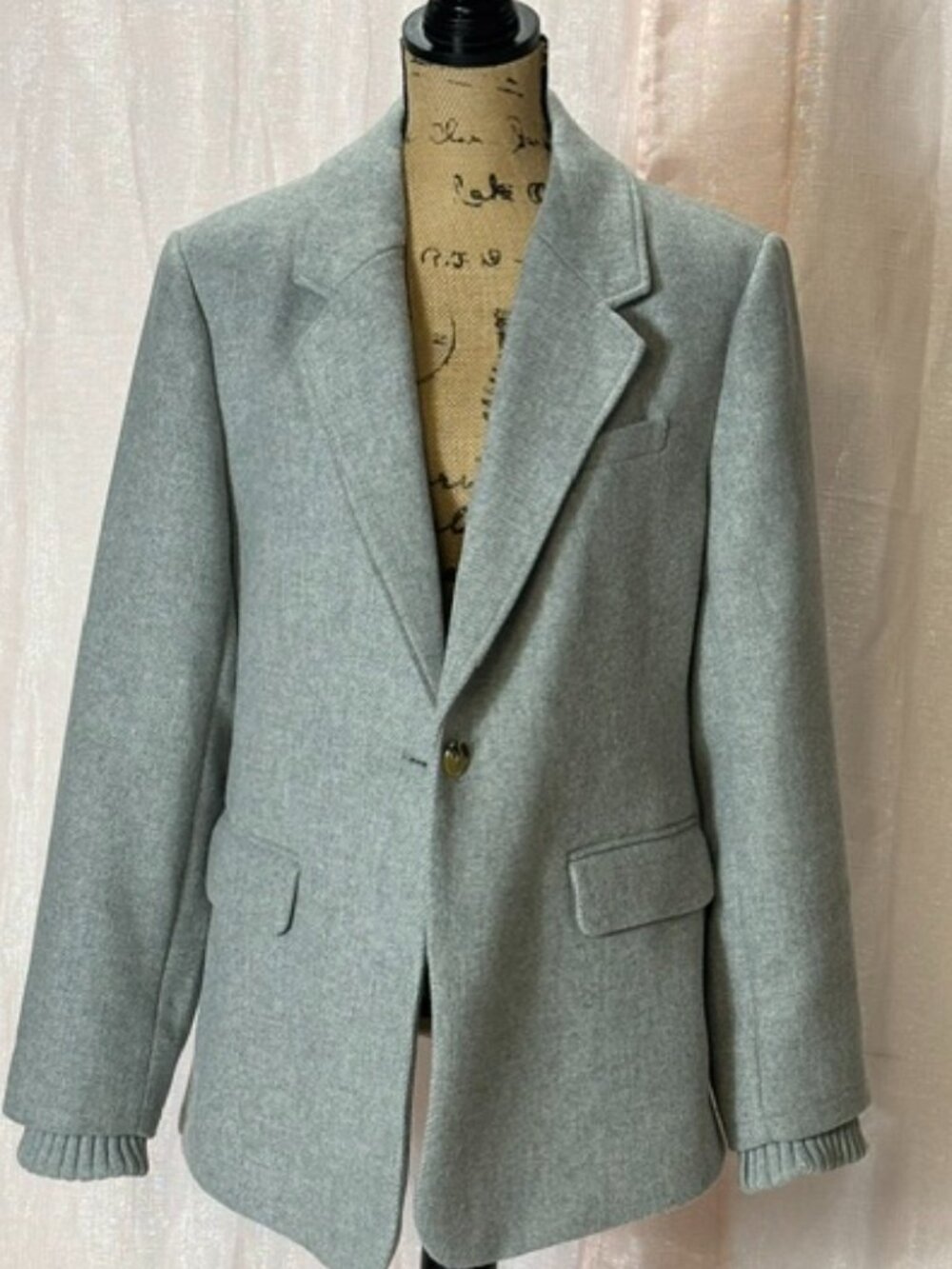 Free Assembly Single-Breasted Blazer with Ribbed Cuffs